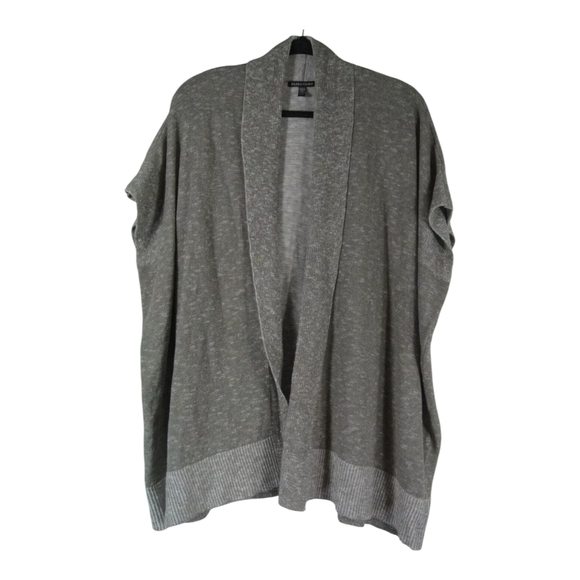 Eileen Fisher Organic Cotton Linen Slub Open Cardigan Smoke Size S/M - Picture 2 of 6